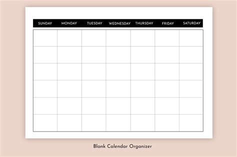 Printable Blank Monthly Calendars