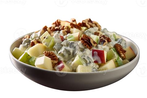 Freshly made Waldorf salad bowl isolated on transparent background 27145547 PNG