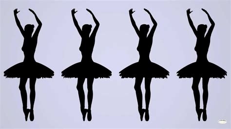 Four percepts of symmetric spinning dancers. Symmetric silhouette ...