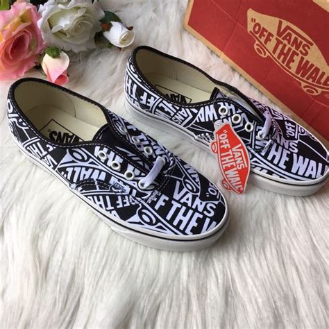 Brand new in box Vans Authentic sneaker. Vans logo print in black and ...