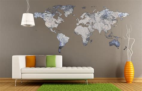 World Map Wall Sticker Abstract Map Wall Decal Wall World Map - Etsy