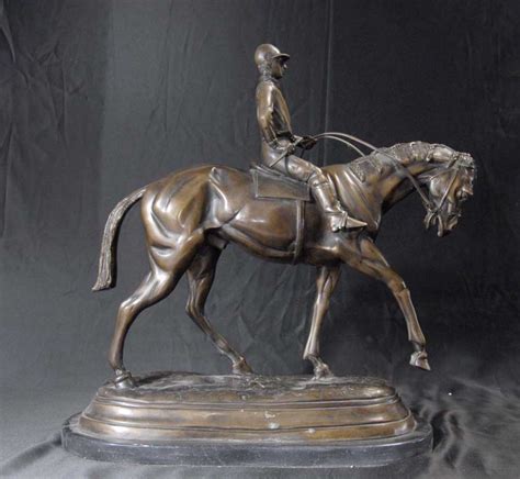 French Bronze Casting Horse Jockey Mene Sculpture Horses