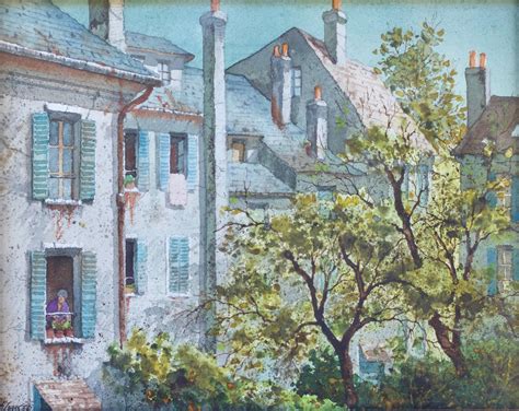 Henry Gasser - Backyard in Paris For Sale at 1stDibs | henry gasser paintings