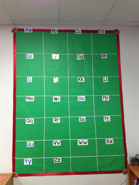 Sight word wall for a sports themed classroom (football field accents) | Sports theme classroom ...