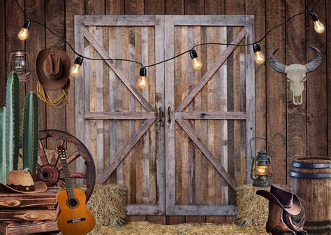 Amazon.com : LTLYH 7 x 5 ft Western Cowboy Backdrop Western Party Decorations Cowboy Party ...