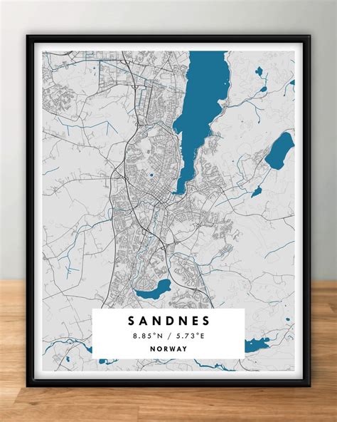 SANDNES, Norway – Digital Map Poster – Special