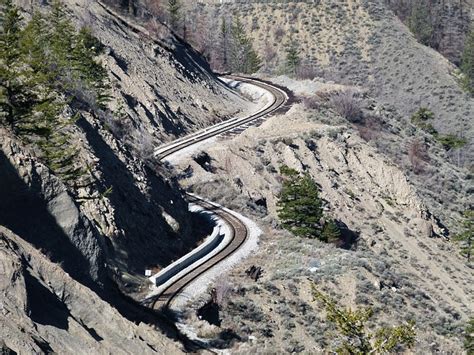 Free Photos: Train tracks winding canyon fraser river canyon dry ...