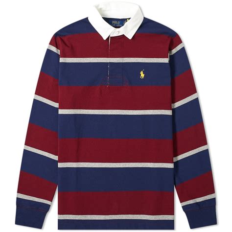 Polo Ralph Lauren Multi Striped Rugby Shirt Classic Wine Multi | END. (US)