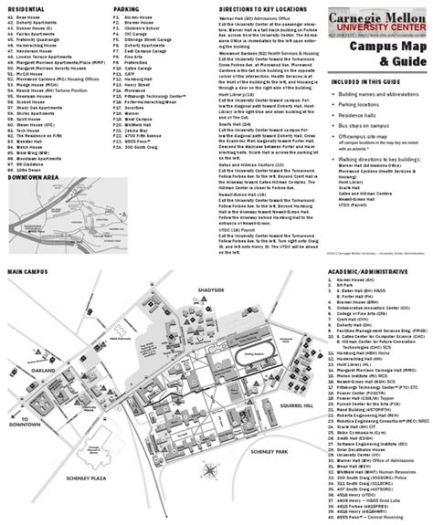 Campus Map Guide (Carnegie Mellon University) | PDF | Carnegie Mellon ...