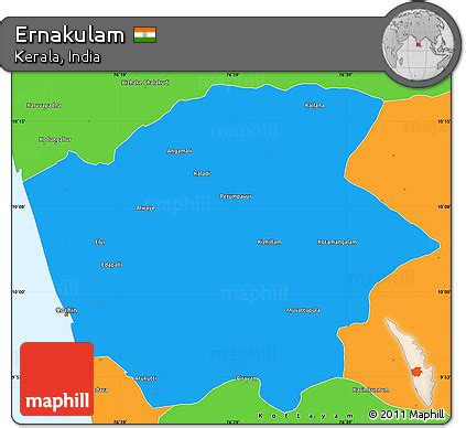 Free Political Simple Map of Ernakulam