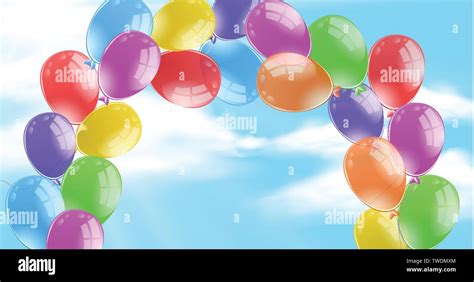 Balloon on the sky illustration Stock Vector Image & Art - Alamy