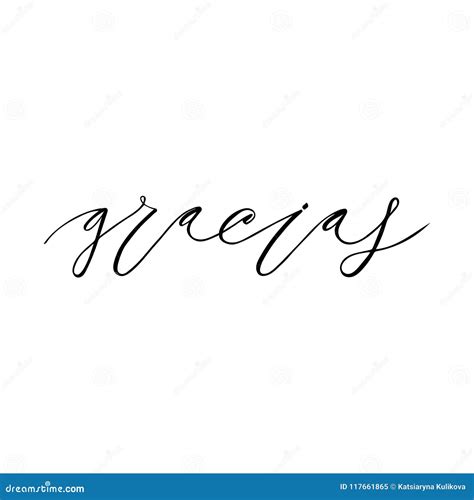 Muchas gracias lettering stock vector. Illustration of inscription - 117661865