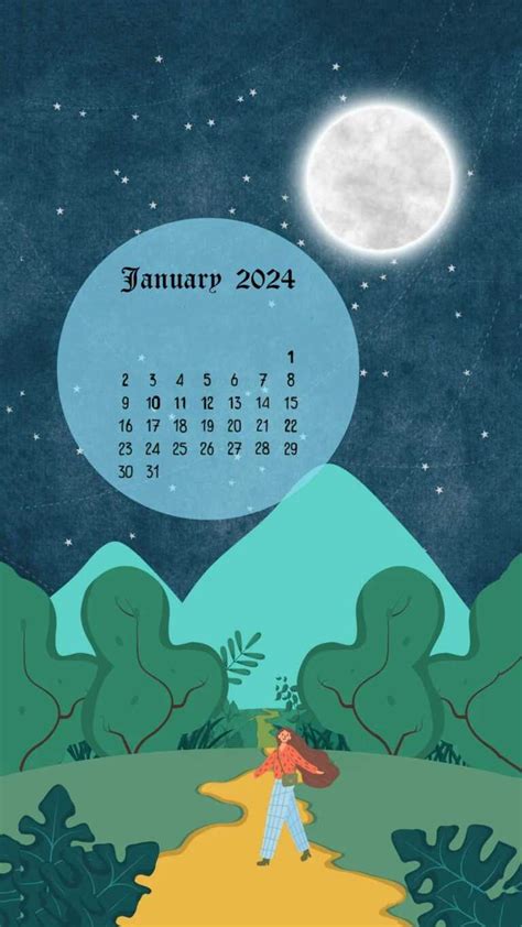 January 2024 Calendar Wallpaper - iXpap