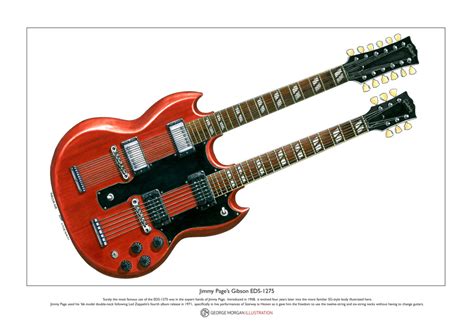 Jimmy Page's Gibson EDS-1275 Limited Edition Fine Art - Etsy