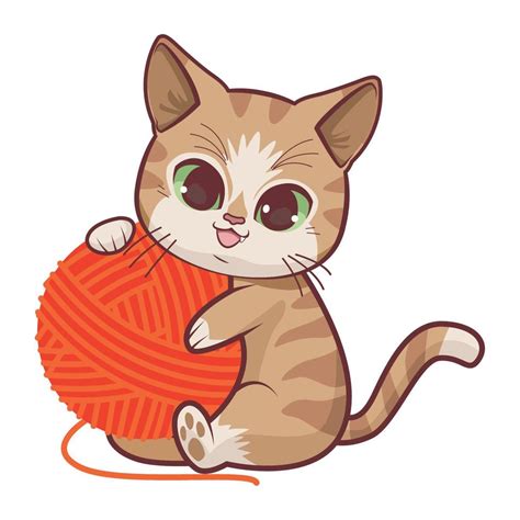 Cat Playing With Ball Vector Art, Icons, and Graphics for Free Download