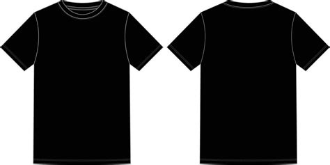 Blank Black T-shirt Design Vector Template, Front and Back View 24949489 Vector Art at Vecteezy