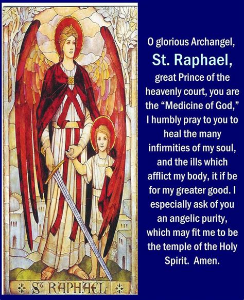 St Raphael Prayer, Archangel Raphael Prayer, Archangel Prayers, Catholic Prayers, Catholic ...