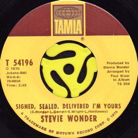 STEVIE WONDER / SIGNED, SEALED, DELIVERED I'M YOURS (45's)｜BREAKWELL RECORDS - 中古レコード通販 Soul ...