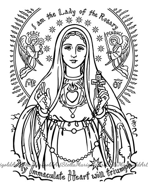 Digital Download Our Lady Of Fatima Coloring Page - Coloring Home