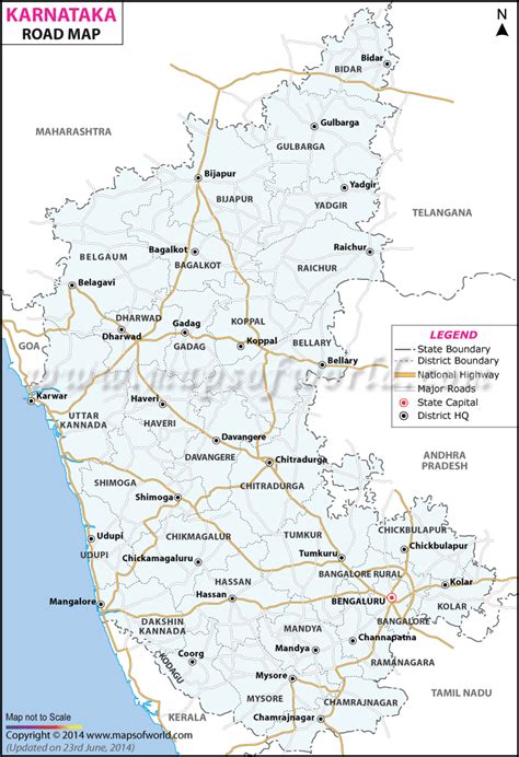 Karnataka Road Map | Map, Road trip adventure, Roadmap