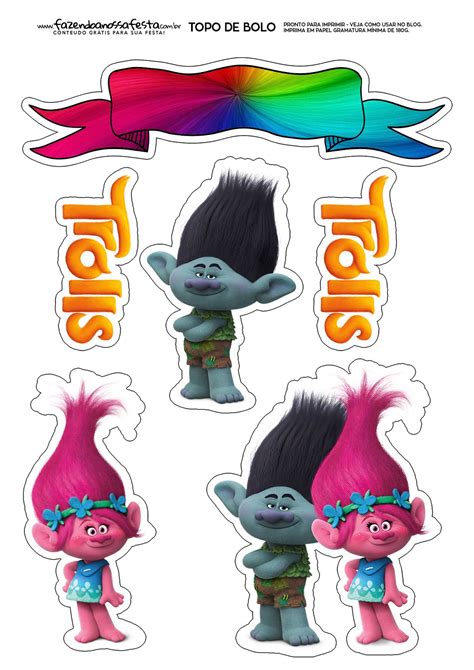 Trolls: Free Printable Cake Toppers. - Oh My Fiesta! in english