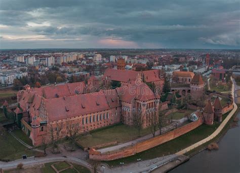 Malbork castle aerial view stock photo. Image of metropolis - 273146506