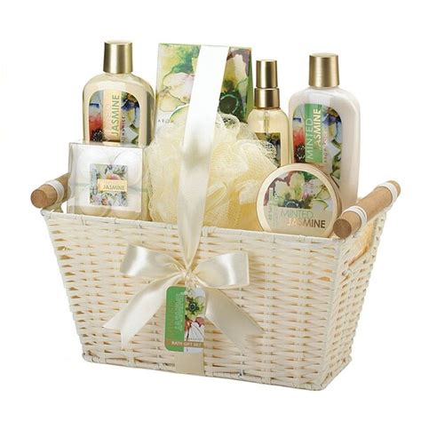 Shop Spa Bath and Body Minted Jasmine Scent Gift Basket - White - Free Shipping Today ...