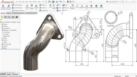 SolidWorks Tutorial for beginners Project Curve Exercise 44 - YouTube