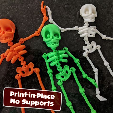 3D Printable CUTE FLEXI PRINT-IN-PLACE SKELETON by Flexi Factory | 3d ...