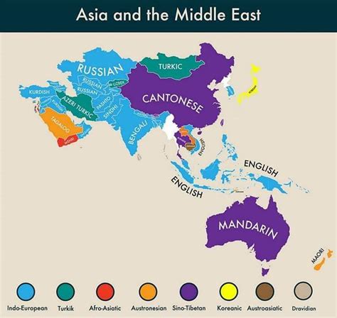 Official Languages Of Asia Map