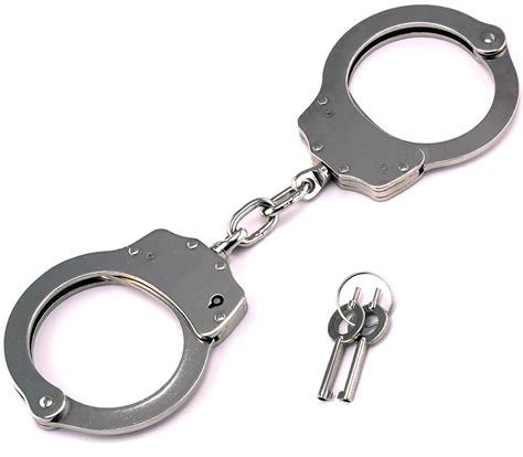 Professional Grade Handcuffs POLICE Double Lock Steel Metal Police Edition Silver | PoliceMart