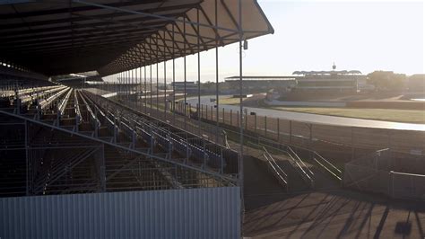 Grandstand View over Silverstone Race Track at Sunrise 23441825 Stock Video at Vecteezy