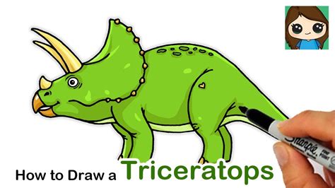 How to Draw a Triceratops Dinosaur Easy - YouTube