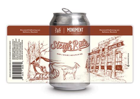 Sleigh Ride Beer Can Label Design — Hoot Design Studio