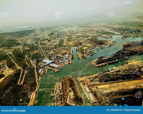 Aerial View Port Vishakapatinam Vizag Birdview Stock Photo - Image of ...