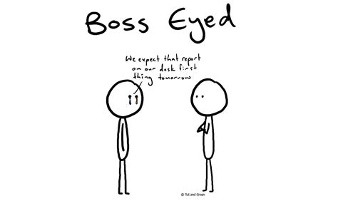 Boss Eyed | A Tut and Groan Single Panel Comic | Wordplay Webcomic