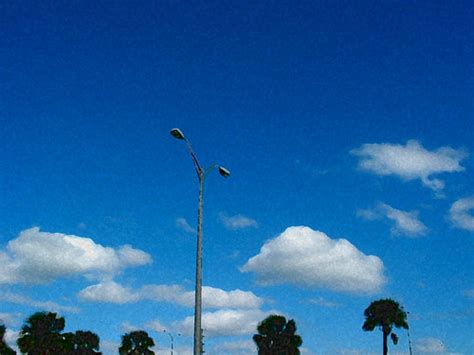 Blue Sky Street Lamp Palm Trees Parking Lot Watercolor | Flickr