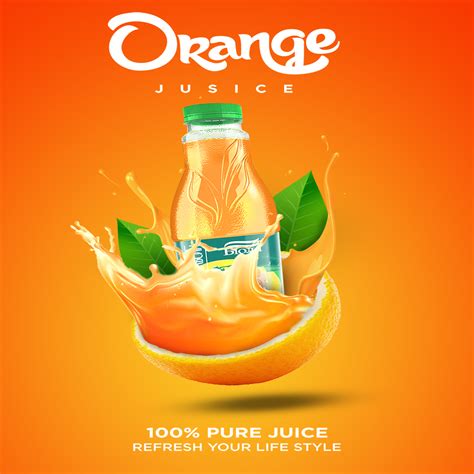 Orange Juice Poster Design Template - MasterBundles