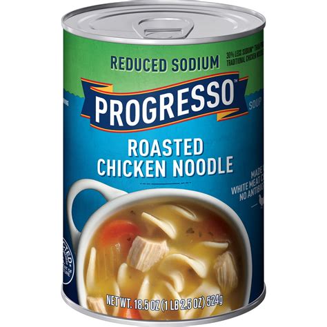 Progresso Soup Reduced Sodium Roasted Chicken Noodle Soup 18.5 oz Can - Walmart.com - Walmart.com