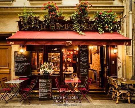 Paris Bistro Photograph Outdoor cafe Photo Paris Restaurant | Etsy