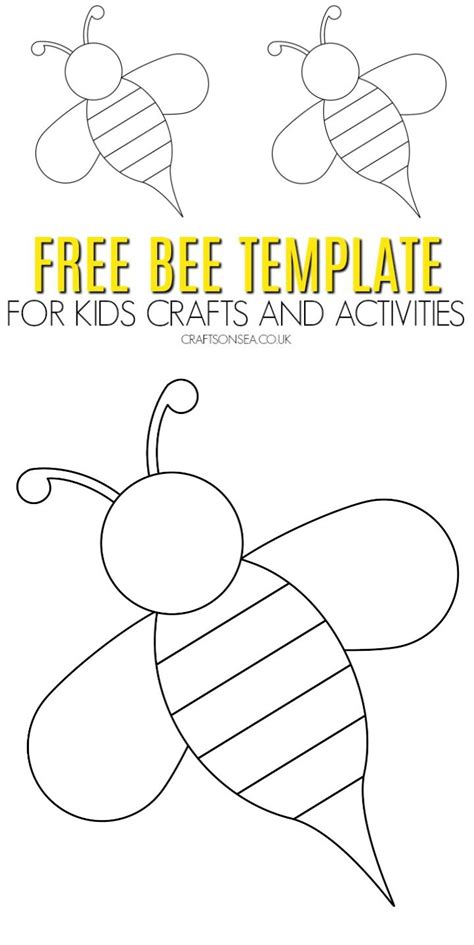 Free Bee Template for Kids Crafts