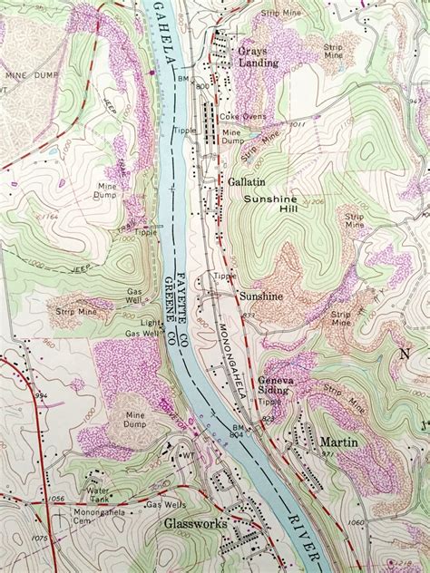 Antique Masontown Pennsylvania 1964 US Geological Survey - Etsy