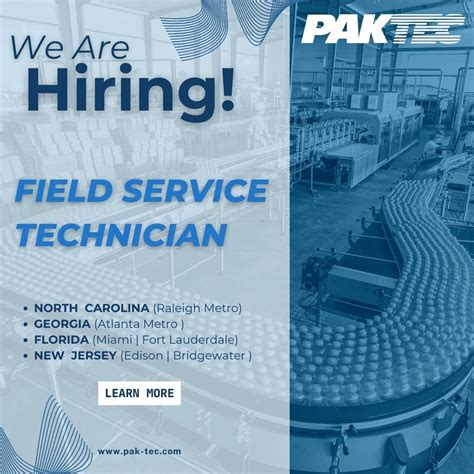 FIELD SERVICE TECHNICIAN- FLORIDA, NORTH CAROLINA, GEORGIA, NEW JERSEY