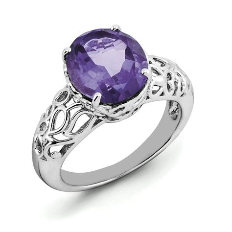 Jewelrypot - Sterling Silver Amethyst Ring/Gem Wt- 4.25ct - Walmart.com ...