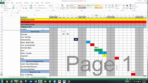 3 Week Look Ahead Construction Schedule Template Excel