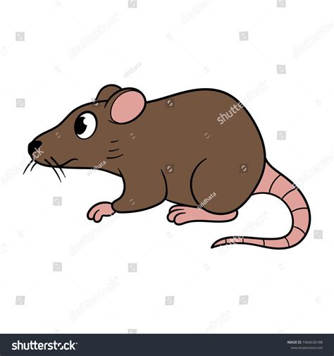 Cartoon Brown Mouse Vector Illustration Stock Vector (Royalty Free ...