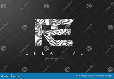 RE R E Letter Logo with Zebra Lines Texture Design Vector. Stock Vector ...