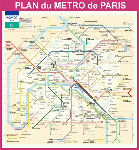 Plan du métro de Paris - Plan réseau metro parisien | Carte du métro, Metro paris, Plan metro paris