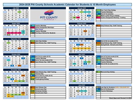 Pitt County Schools Calendar 2024-2025 & Holiday Breaks