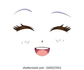 Cute Happy Anime Girl Face Stock Vector (Royalty Free) 2243127411 | Shutterstock